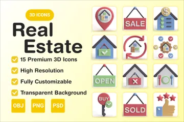 Real Estate 3D Icon Pack