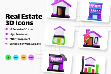 Real Estate 3D Icon Pack