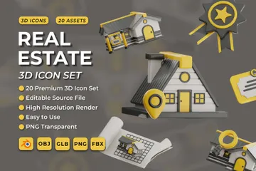 REAL ESTATE 3D Icon Pack