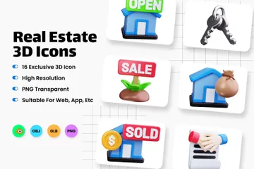 Real Estate 3D Icon Pack