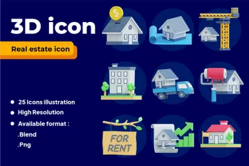 Real Estate 3D Icon Pack