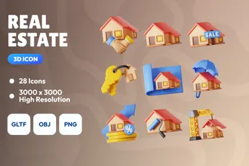 Real Estate 3D Icon Pack