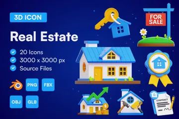 Real Estate 3D Icon Pack