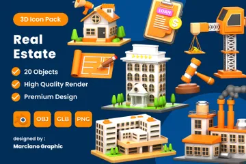 Real Estate 3D Icon Pack