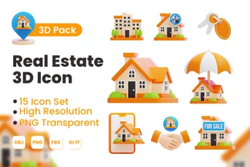 Real Estate 3D Icon Pack