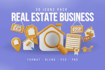 Real Estate Business 3D Icon Pack