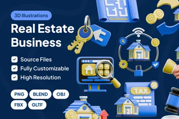 Real Estate Business 3D Icon Pack