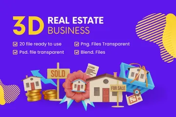 Real Estate Business 3D Icon Pack