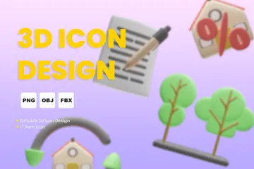 不動産ハウス 3D Iconパック