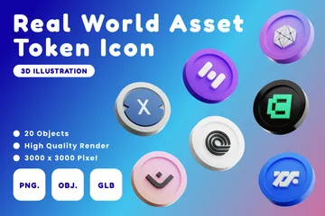 Real World Asset Token 3D Icon Pack
