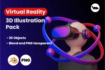 Realidad virtual Paquete de Illustration 3D