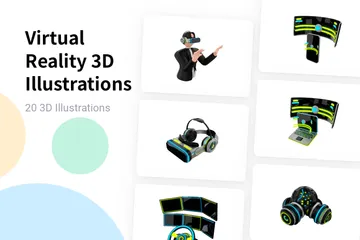 Realidade virtual Pacote de Illustration 3D