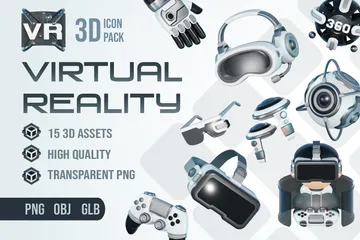 Realidade Virtual VR Pacote de Icon 3D