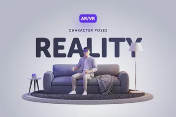 Realität – erweitert und virtuell 3D Illustration Pack