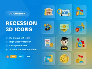 Recesión Paquete de Icon 3D