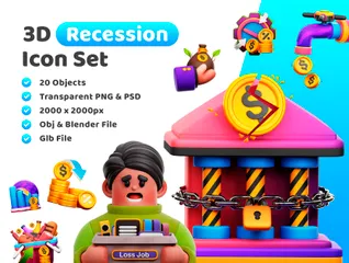 Recession 3D Icon Pack