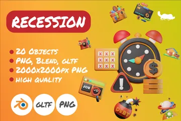 Recession 3D Icon Pack