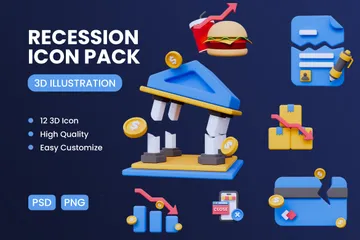 Recession 3D Icon Pack