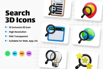 Recherche Pack 3D Icon