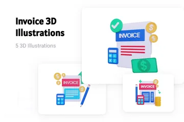 Rechnung 3D Illustration Pack