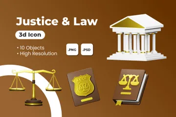 Recht & Gerechtigkeit 3D Illustration Pack