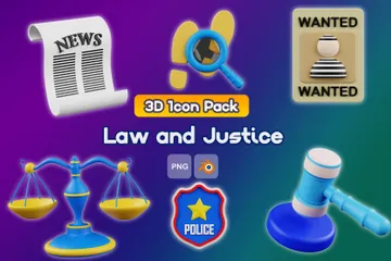 Recht und Gerechtigkeit 3D Icon Pack