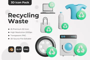 Reciclaje de residuos Paquete de Icon 3D