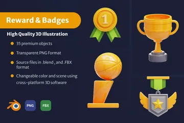 Recompensa e insignias Paquete de Icon 3D