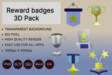 Emblemas de recompensa Pacote de Icon 3D