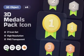 Médaille de récompense Vol 4 Pack 3D Icon