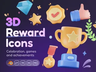 Récompense et réussite Pack 3D Icon