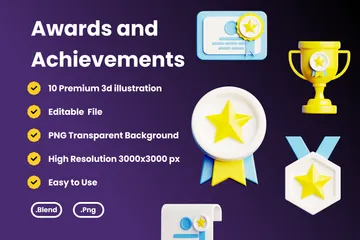 Récompenses et réalisations Pack 3D Icon