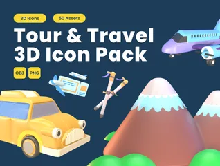 Tour y viajes Paquete de Icon 3D