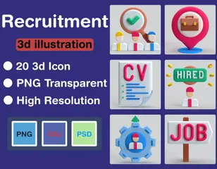 Recruitment 3D Icon Pack