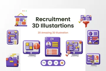 Recrutamento Pacote de Illustration 3D