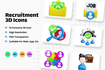 Recrutement Pack 3D Icon