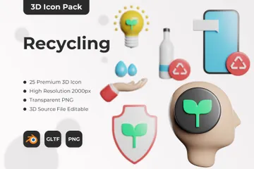Recyclage Pack 3D Icon