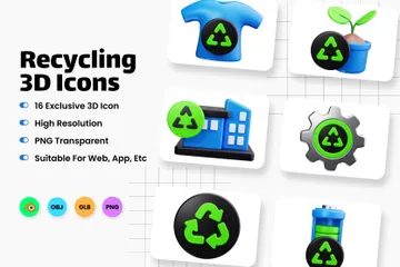 Recycling 3D Icon Pack