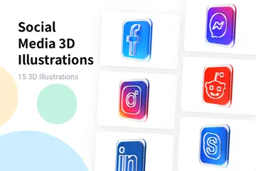 Free Medios de comunicación social Paquete de Logo 3D