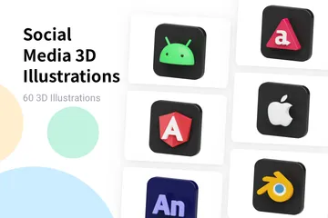 Free Medios de comunicación social Paquete de Logo 3D