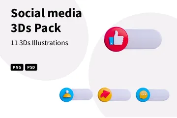 Medios de comunicación social Paquete de Icon 3D