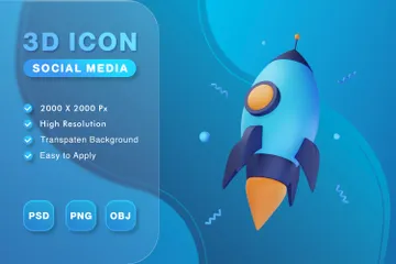 Medios de comunicación social Paquete de Icon 3D