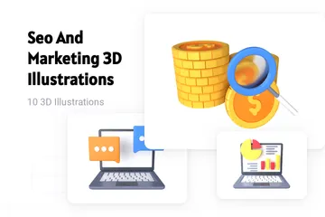 Référencement et marketing Pack 3D Illustration