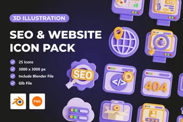 Référencement et site Web Pack 3D Icon