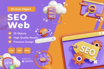 Référencement Web Pack 3D Icon