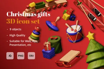 Regalos de Navidad Paquete de Icon 3D