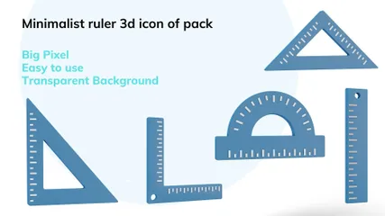 Regla minimalista Paquete de Icon 3D