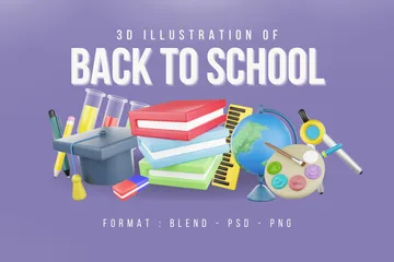 De vuelta a la escuela 3D Icon Pack