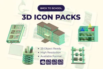 De vuelta a la escuela Paquete de Icon 3D