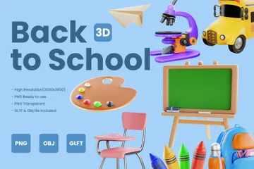 De vuelta a la escuela 3D Icon Pack